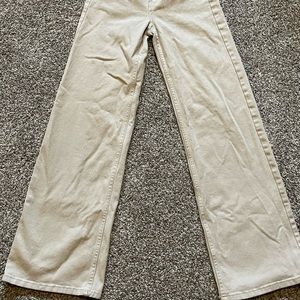H&M High Waisted Wide Leg Khaki Pants Size 2